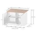 Îlot central pour cuisine moderne 2 portes table en bois 125x90x90cm Deer 