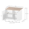 Îlot central pour cuisine moderne 2 portes table en bois 125x90x90cm Deer 