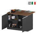 Îlot central pour cuisine moderne 2 portes table en bois 125x90x90cm Deer Caractéristiques