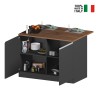 Îlot central pour cuisine moderne 2 portes table en bois 125x90x90cm Deer Caractéristiques