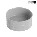 Lavabo de salle de bain à poser rond 40x18cm céramique mate Nordic Vente