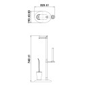 Porte-rouleau de salle de bain avec porte-balai WC bidet moderne rond Jacky Réductions