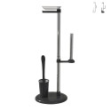 Porte-rouleau de salle de bain avec porte-balai WC bidet moderne rond Jacky Promotion