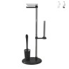 Porte-rouleau de salle de bain avec porte-balai WC bidet moderne rond Jacky Promotion