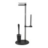 Porte-rouleau de salle de bain avec porte-balai WC bidet moderne rond Jacky Offre