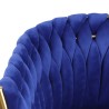 Fauteuil design en velours chaise accoudoirs pieds dorés Versailles 