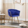 Fauteuil design en velours chaise accoudoirs pieds dorés Versailles Catalogue