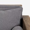 Canapé 3 places en bois rustique 225x81x81cm coussins en tissu gris Morgan Catalogue