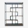 Etagère style industriel 140x30x183h bois et métal murale Dolmen Modèle