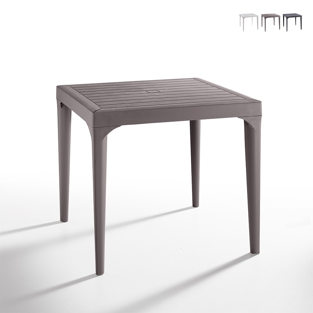 Table de jardin bar extérieur carré 80x80cm en polypropylène Malmo