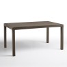 Table de jardin extérieure 150x90cm en rotin polypropylène Houston 