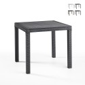 Table carrée 80x80cm extérieur jardin en polypropylène rotin Dallas Vente