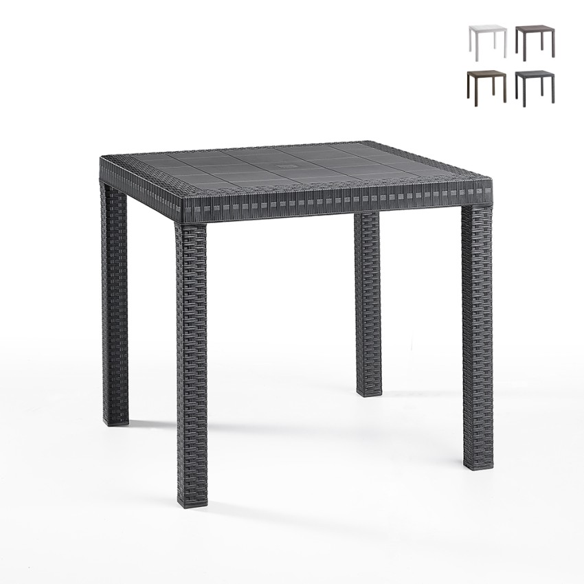 Table carrée 80x80cm extérieur jardin en polypropylène rotin Dallas Vente Table carrée 80x80cm extérieur jardin en polypropylène rotin Dallas Vente