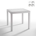 Table carrée 80x80cm extérieur jardin en polypropylène rotin Dallas Remises
