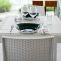 Table carrée 80x80cm extérieur jardin en polypropylène rotin Dallas 