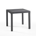 Table carrée 80x80cm extérieur jardin en polypropylène rotin Dallas 