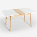 Table extensible en bois 115-145x80cm cuisine verre blanc noir Pixam Modèle