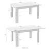 Table extensible 90x137-185cm blanc brillant gris ciment Sly Basic Catalogue