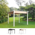 Tonnelle de jardin style pergola 3x3m en aluminium Firenze UV Moon Remises