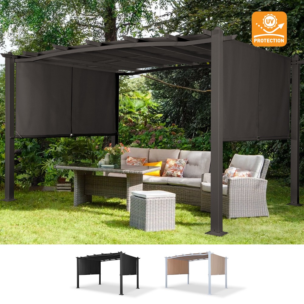 Tonnelle de jardin en aluminium rectangulaire 3x4m Barbados