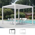 Pergola bioclimatique manuelle  de jardin 3x3m en aluminium Guadalupe Promotion