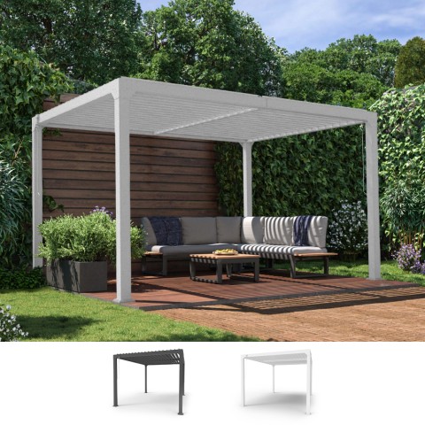 Pergola bioclimatique manuelle de jardin en aluminium 3x4m Trinidad Promotion