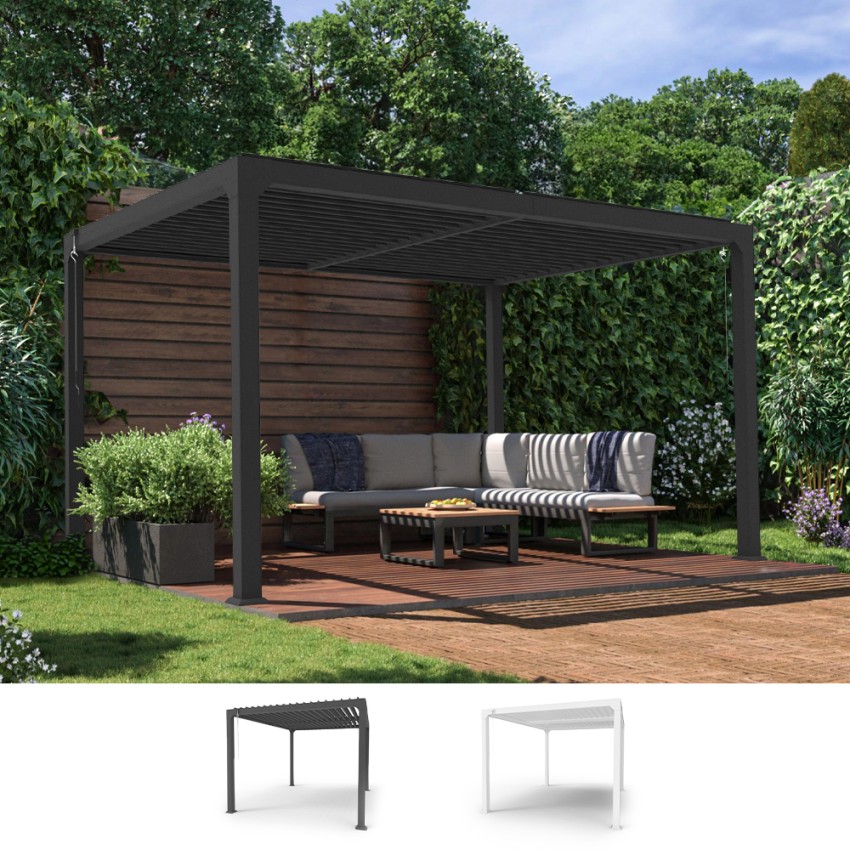 Pergola bioclimatique manuelle de jardin en aluminium 3x4m Trinidad Vente Pergola bioclimatique manuelle de jardin en aluminium 3x4m Trinidad Vente