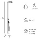 Douche moderne pour jardin extérieur avec lampe solaire LED Quick 