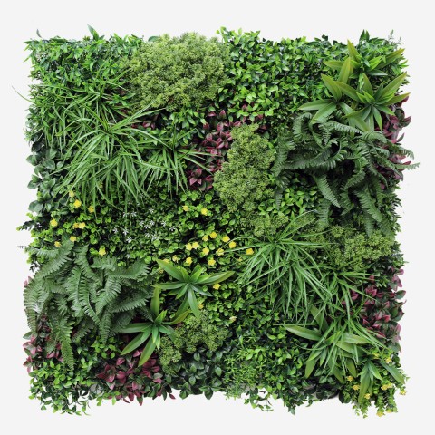 Haie artificielle réaliste 100x100 cm plantes 3D extérieures jardin Ilex Promotion