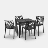 Salon de jardin table carré 80x80cm + 4 chaises noires Provence Dark Catalogue