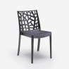 Salon de jardin table carré 80x80cm + 4 chaises noires Provence Dark 