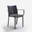 Sunrise Dark Salon de jardin avec table 150x90cm et 6 chaises noir 