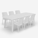 Table extensible 160-220cm + 6 chaises de jardin blanc Liri Light Vente