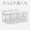 Table extensible 160-220cm + 6 chaises de jardin blanc Liri Light Offre