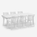 Table extensible 160-220cm + 6 chaises de jardin blanc Liri Light Remises
