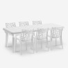 Table extensible 160-220cm + 6 chaises de jardin blanc Liri Light Remises