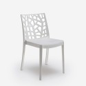 Salon de jardin table 80x80cm rotin + 4 chaises blanches Nisida Light 
