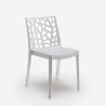 Salon de jardin table 80x80cm rotin + 4 chaises blanches Nisida Light 