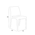 Salon de jardin table 80x80cm rotin + 4 chaises blanches Nisida Light 