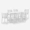 Salon de jardin table rotin 150x90cm 6 chaises blanches Meloria Light Modèle