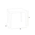 Salon de jardin table 80x80cm + 4 chaises blanches Provence Light 