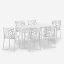 Salon de jardin table 150x90cm 6 chaises blanches Sunrise Light Vente