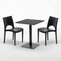 Table carrée 60x60 noire avec 2 chaises colorées Paris Licorice Caractéristiques