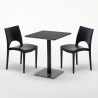 Table carrée 60x60 noire avec 2 chaises colorées Paris Licorice Caractéristiques