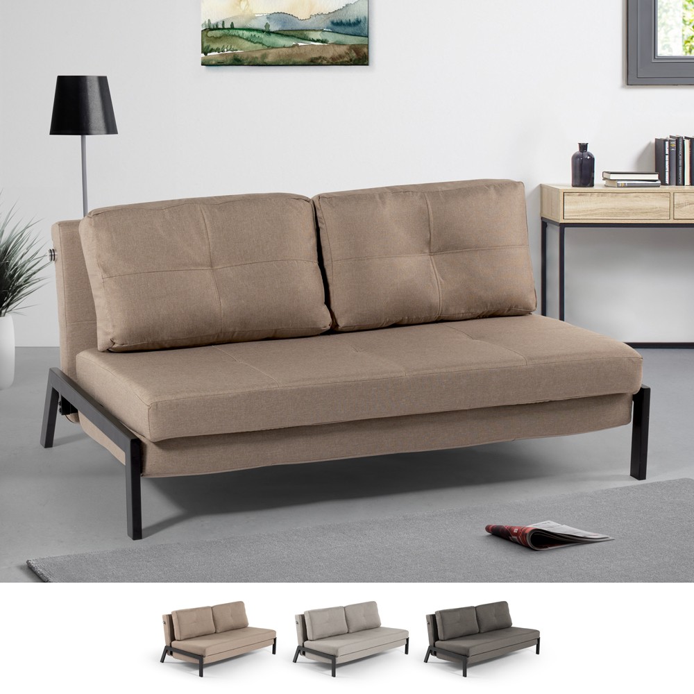 Canapé-lit 2 places design moderne en tissu salon Bellamy