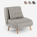 Fauteuil-lit pliant en tissu avec pieds en bois Miriam Promotion