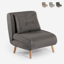Fauteuil-lit pliant en tissu avec pieds en bois Miriam Choix