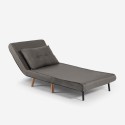 Fauteuil-lit pliant en tissu avec pieds en bois Miriam Dimensions