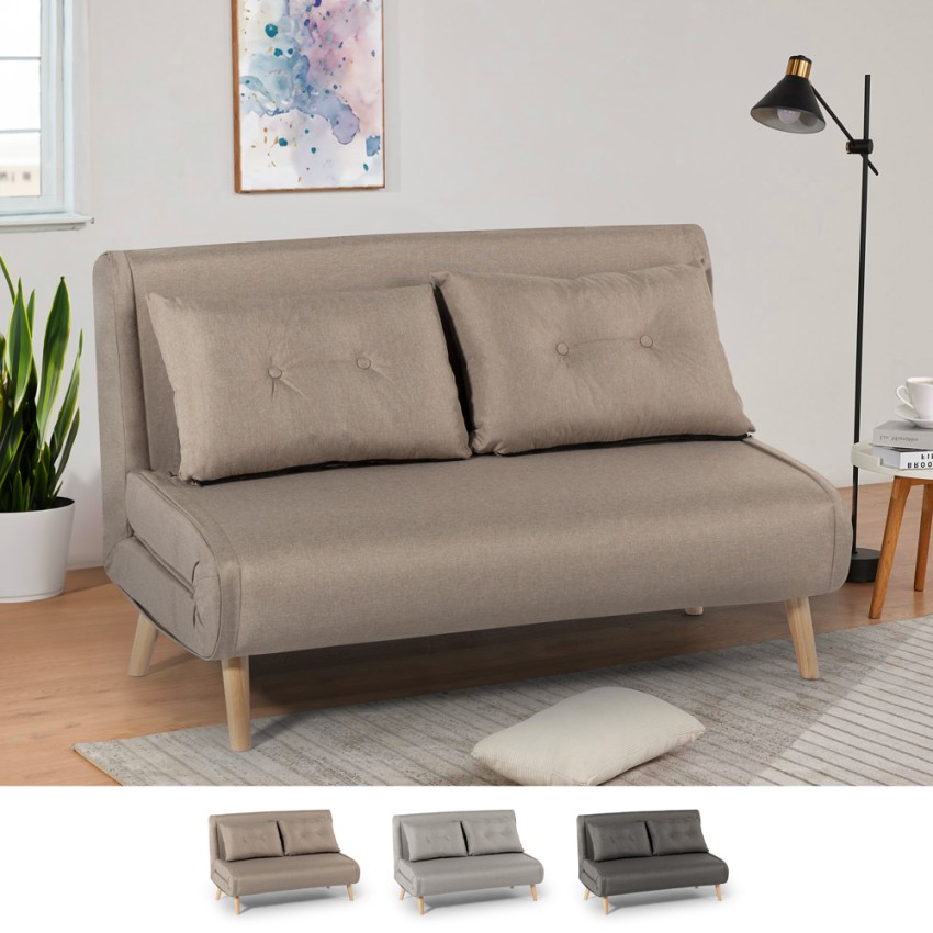 Canapé-lit 2 places style scandinave en tissu Elettra Prix Canapé-lit 2 places style scandinave en tissu Elettra Prix