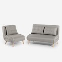 Canapé lit 2 places + fauteuil pliable tissu style scandinave Sienna Réductions